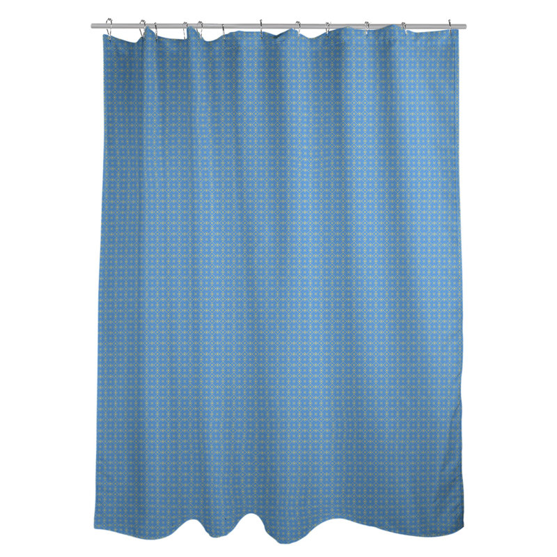 Rideau de douche simple Katelyn Elizabeth, Bleu / Jaune