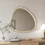 Miroir en bois massif, miroir mural asymétrique, miroir encadré en bois de grande taille, pour le salon, la chambre à coucher, la salle de bain, le couloir ou l'entrée, bois naturel délavé