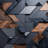 Modern Dark Wood 3D Geometric Panel Wall Mural Design-453083062