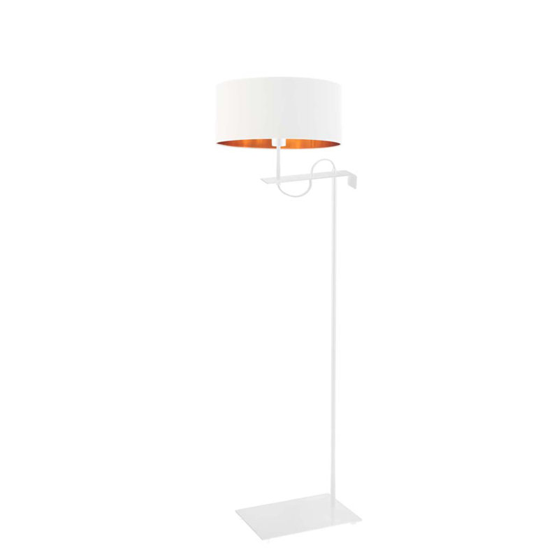 Senter 160cm Swing Arm Floor Lamp, White, White