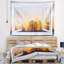 La fenêtre paysage au coucher de soleil par-dessus la neige tapisserie-28509884