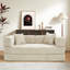 Convertible Sleeper Sofa With Removable Armrests, Corduroy Fabric Sofa Couch, No Assembly Required For Living Room, Dorm, Studio-849271566-854940596