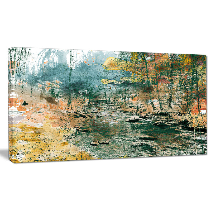 «Rocky River», impression sur toile tendue, H 16 po x l 32 po x P 1 po, Toile tendue