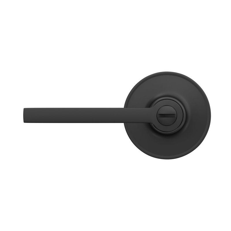 Solstice Privacy Door Lever with Rosette, Matte Black