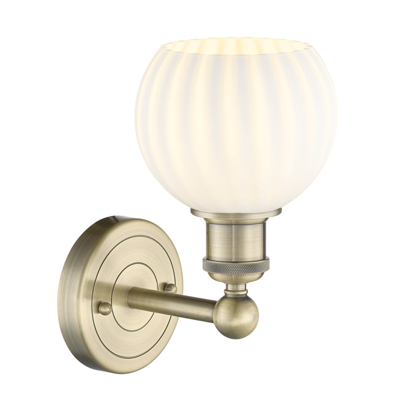 Applique murale 1 lumière Edison Venetian, H 10,25 po x l 6 po x P 7,5 po, Laiton antique
