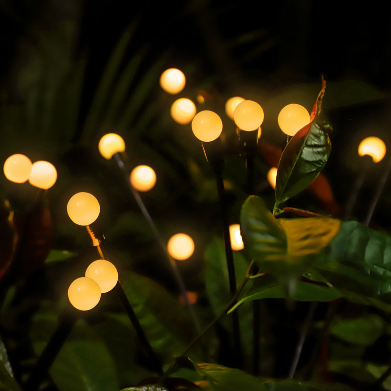 8 Head Solar Powered Garden Swaying Lights - Swaying When Wind Blows, Pathway Light, Warm White