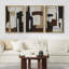 «Brown Blocks Abstract Mid Century Modern Shapes Illustration ArtWork Decor Chic salon», 3 pièces-100780774-100809296