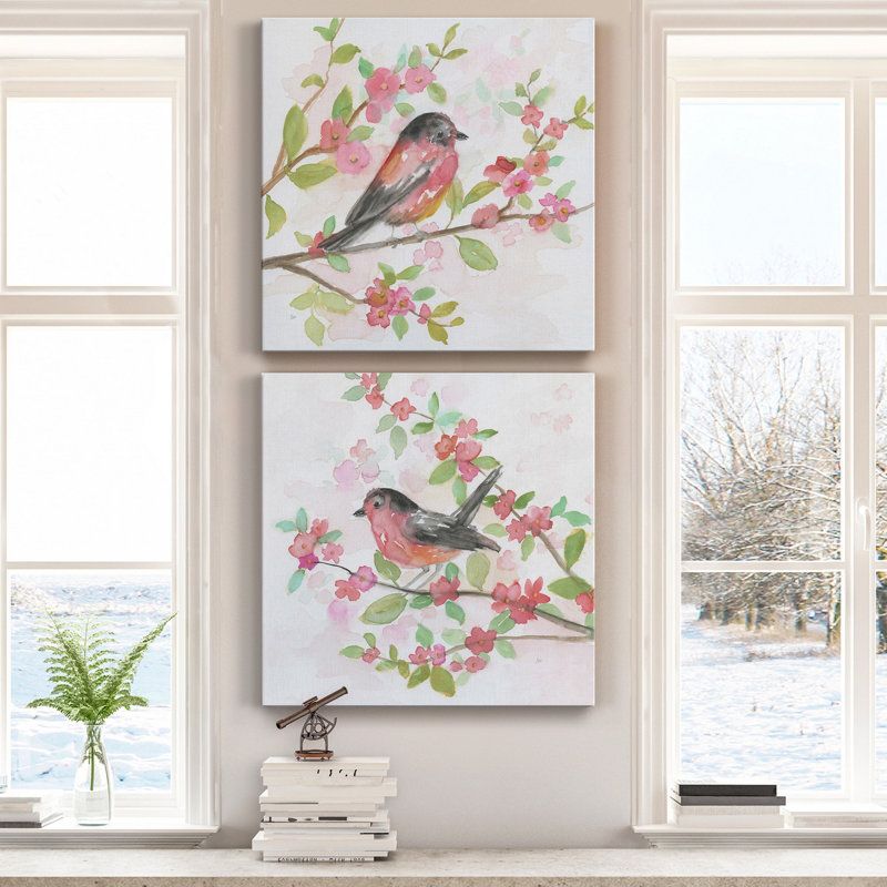 «Spring Song I», ensemble de 2 reproductions d'art sur toile tendue, H 16 po x l 32 po x P 1 po