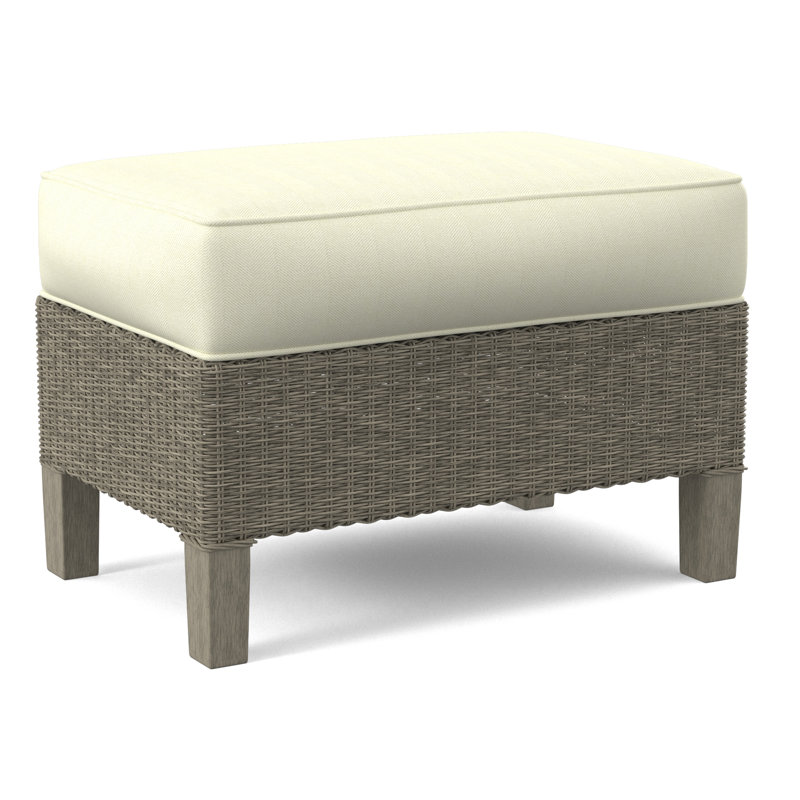 Gibraltar Ottoman, Stone Hearth, White Performance Fabric; 0851-94