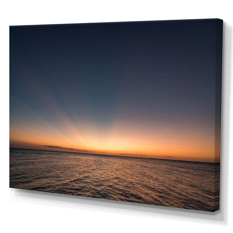 «Tropical Caribbean Island Sunset I», reproduction sur toile, H 40 po x l 60 po x P 1,5 po, Toile tendue
