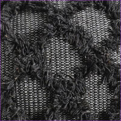 Pouf en laine fabriqué à la main Coton, noyer brun 16 x 16 x 16 pour l'intérieur | Laine | Noyer brun