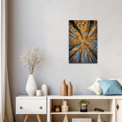 Abisali, feuilles d'or d'automne, forêt, impressions sur toile, peinture, art mural pour salon, chambre à coucher, bureau, décor à la maison, affiche prête à accrocher, 12 po x 18 po