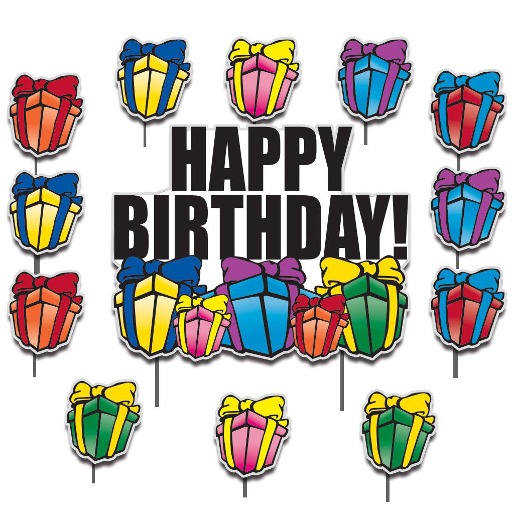 13 Piece Happy Birthday Yard Decoration Sign Set The Holiday Aisle®