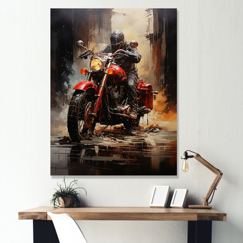 Crimson Thunder Red Dirt Bike II, Toile tendue, H 44 po x l 34 po x P 1,5 po