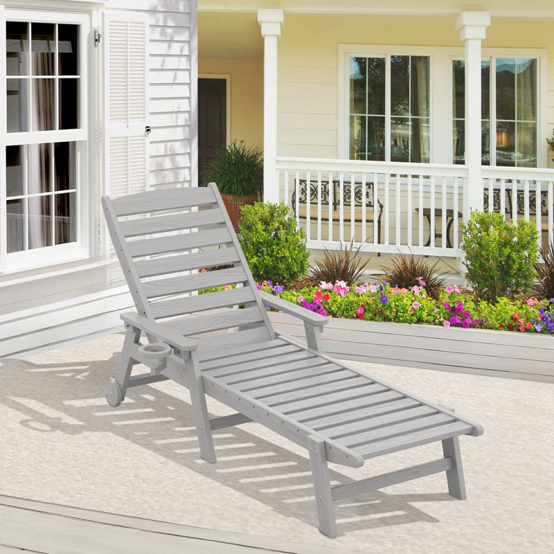 Chaise longue avec accoudoirs et roulettes Swann, Space Grey