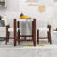 Ensemble de salle à manger 3 pièces en faux marbre avec chaises rembourrées et structure en bois robuste