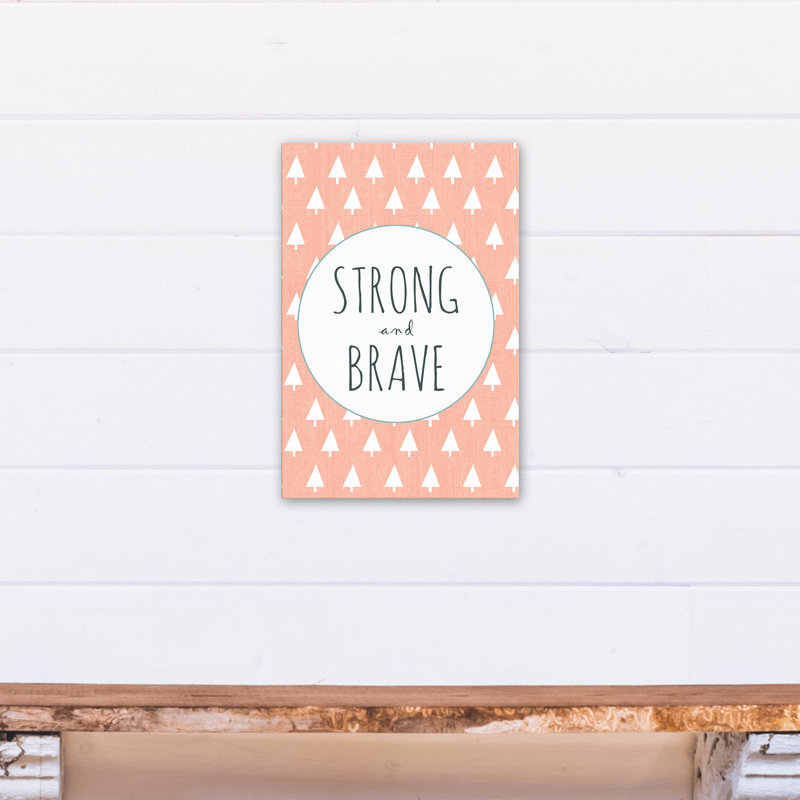 Art sur toile solide et courage Brannon, H 18 po x l 12 po x P 1,25 po, Rose