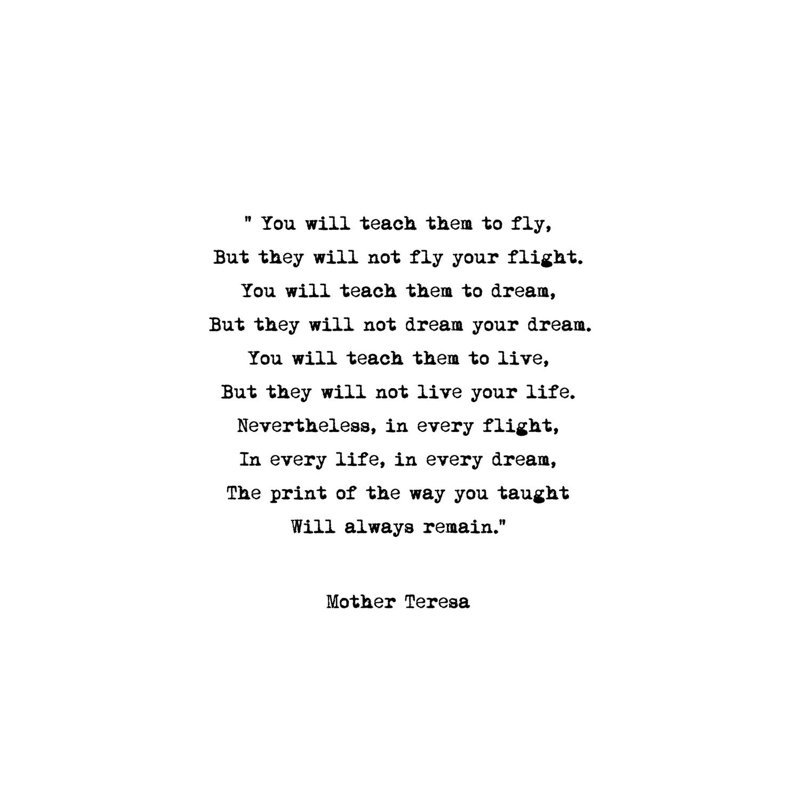 Dream - Mother Theresa Quote by Mambo Art Studio - Wrapped Canvas Print, 66.04 cm H x 45.72 cm W x 1.91 cm D