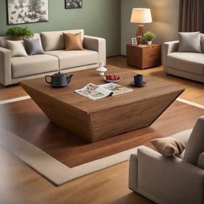 Creative minimal solid wood coffee table