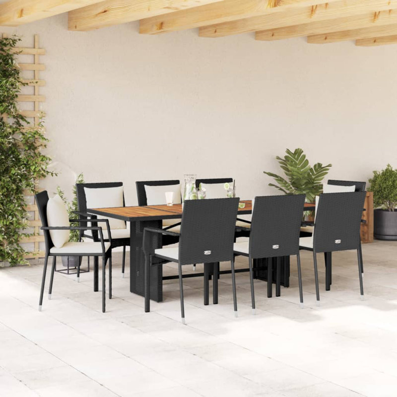  Garden Dining Set Black