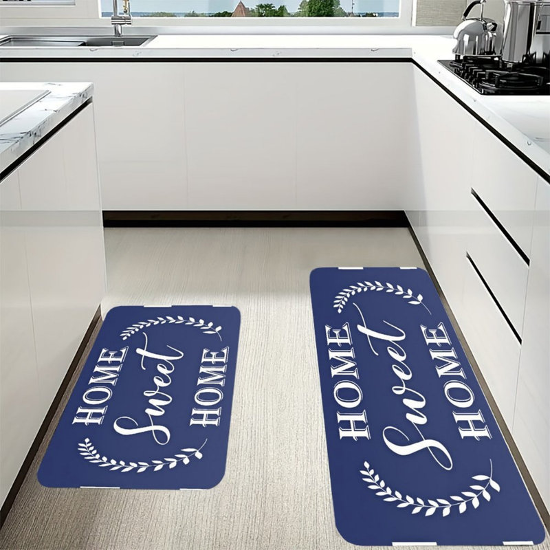 Ensemble de 2 tapis de cuisine Blue Tone Home Style