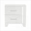 Table de chevet moderne blanche ultrabrillante avec 2 tiroirs et lumière DEL