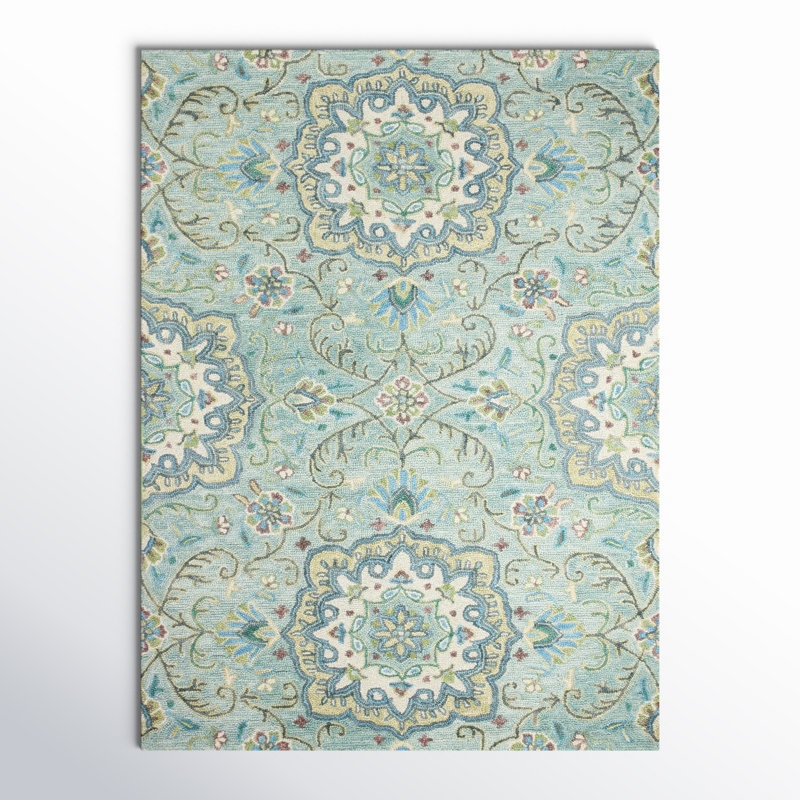 Andrieka Wool Floral Indoor Rug, Rectangle 7'6" x 9'6"