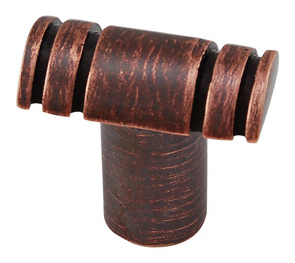 Archimedes Bar Knob, 1.5" H x 0.56" W x 1" D, Antique Copper