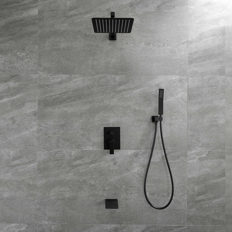 Robinet de douche avec valve brute, Noir
