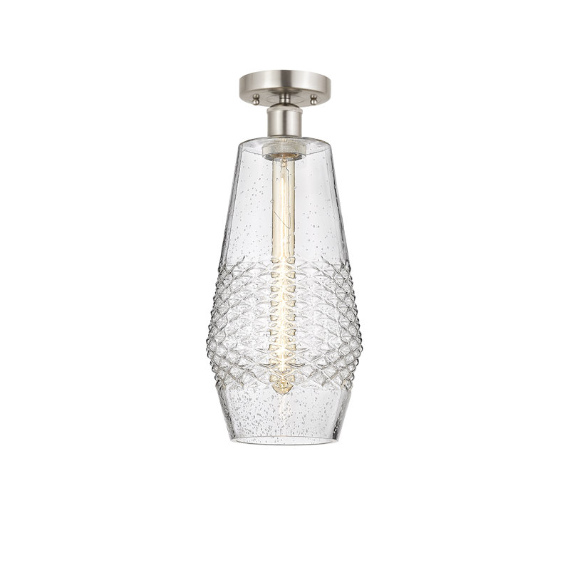Plafonnier semi-encastré 7 lumières Amy, Nickel satiné brossé