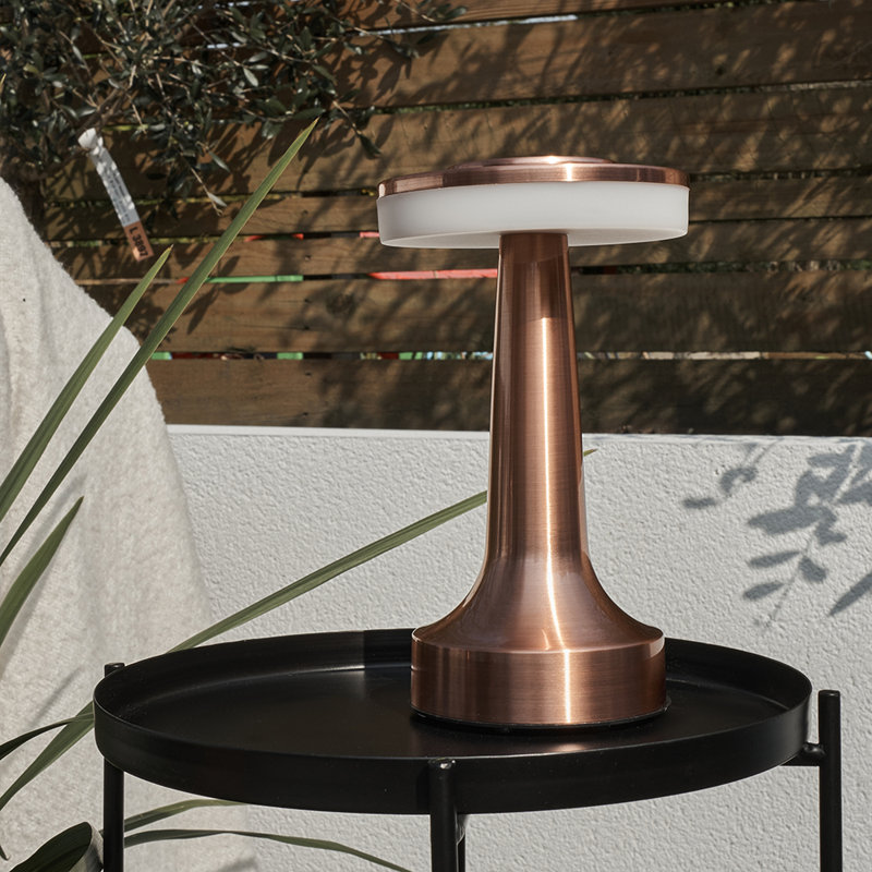 Rossa 19.5cm Battery Powered Integrated LED Outdoor Table Lamp, Copper