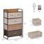 Commode à 5 tiroirs, tiroirs en tissu, rangement à 4 niveaux, armoire d'appoint