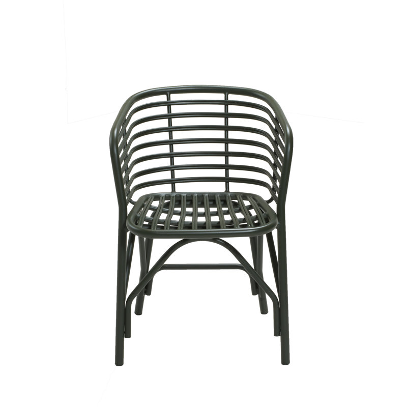 Blend Patio Dining Armchair with Cushion, Black, Dark Green