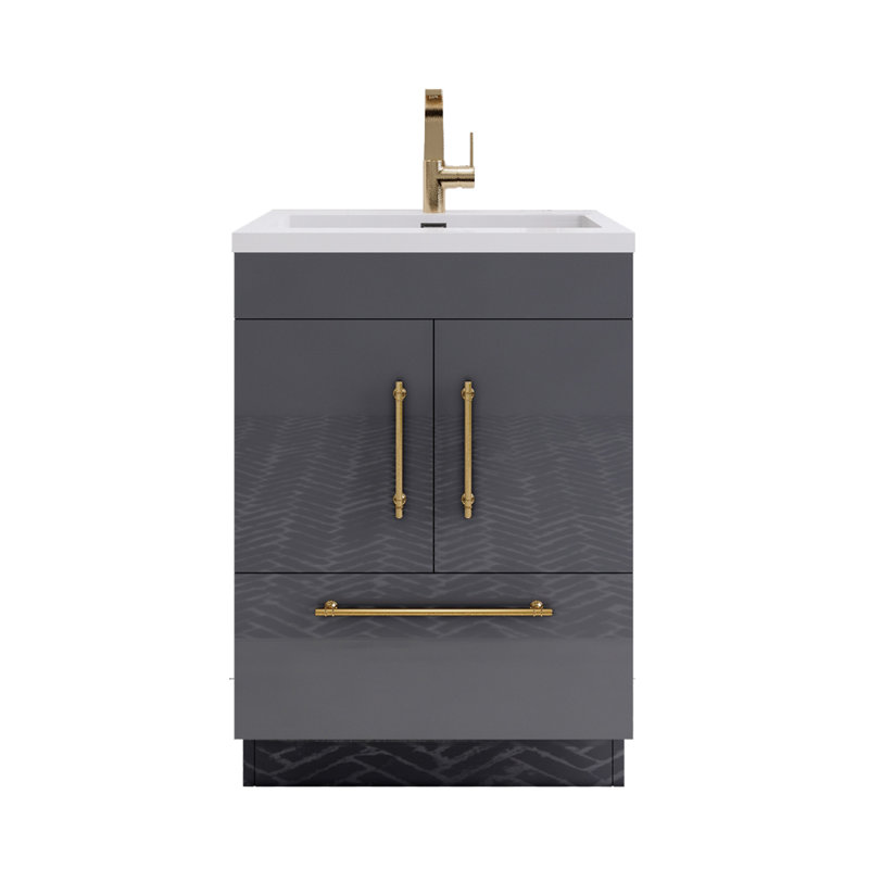 Meuble-lavabo simple Spring, Gris, 24"
