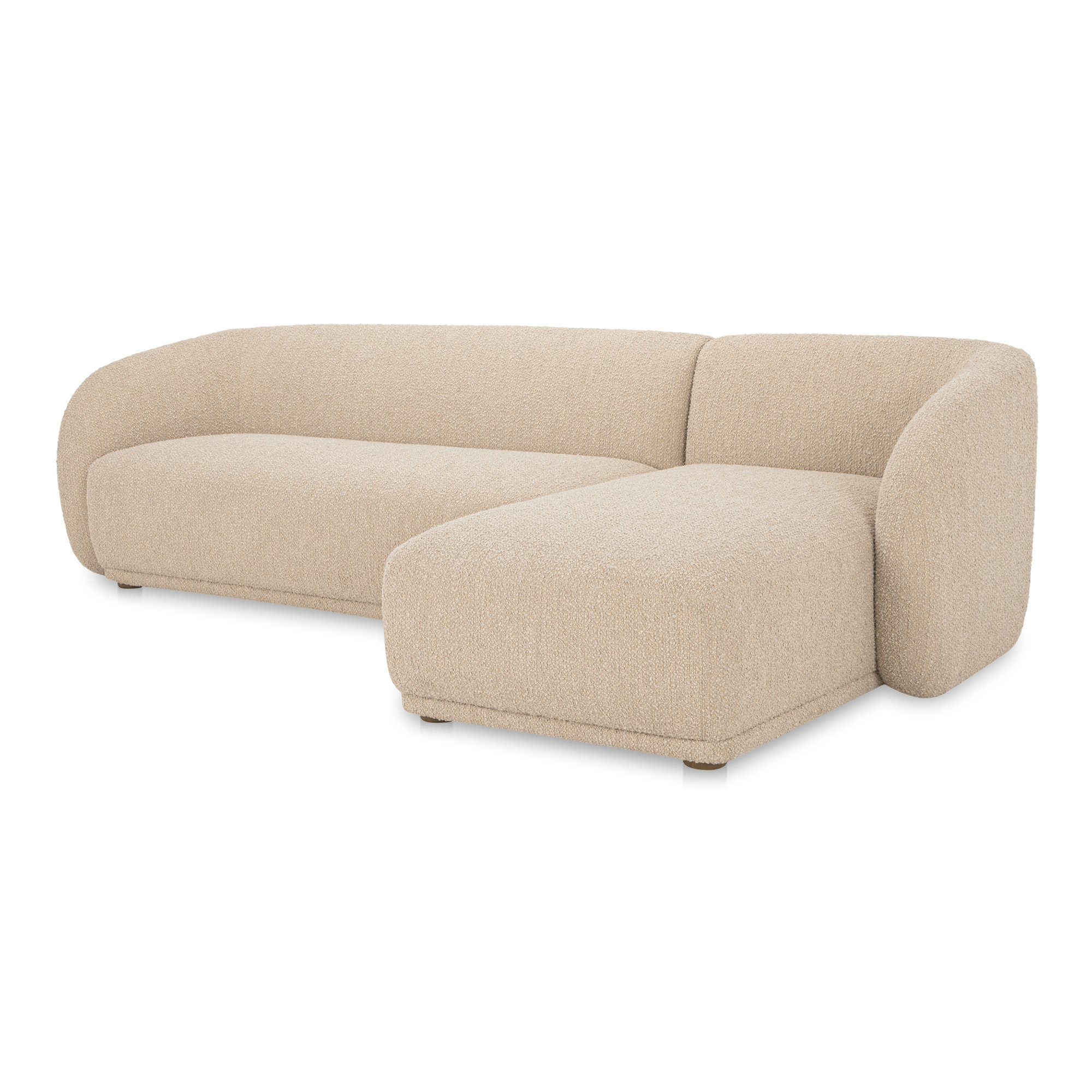 Penelope 2 - Piece 112" Chaise Sectional, Right Hand Facing, Natural Bouclé