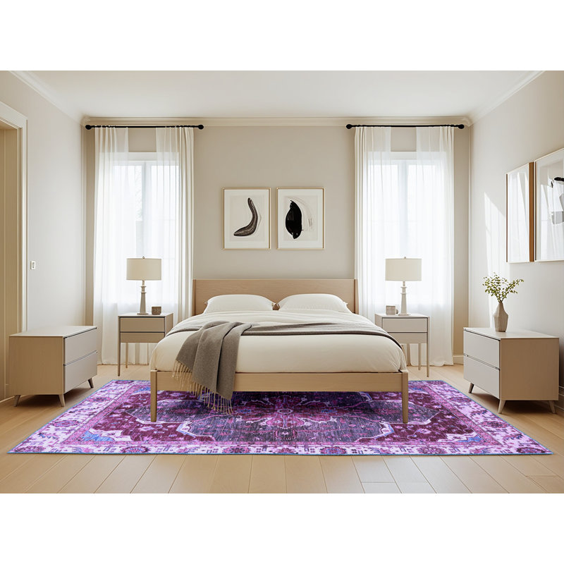 Tapis bleu / mauve, Rectangle 5 pi x 8 pi