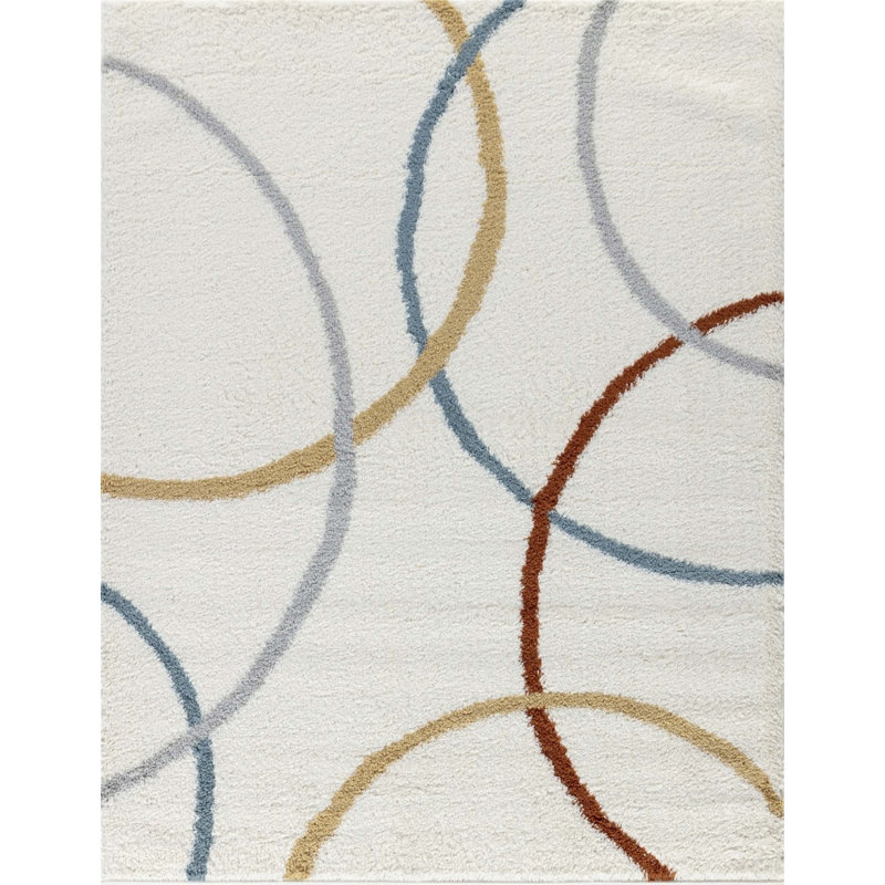 Loft Shag Ivory Shaggy Area Rug, Rectangle 7'10" x 9'10"