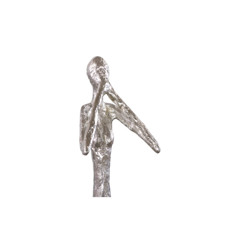 Figures Speak No Evil Skinny Statue, Silver Leaf