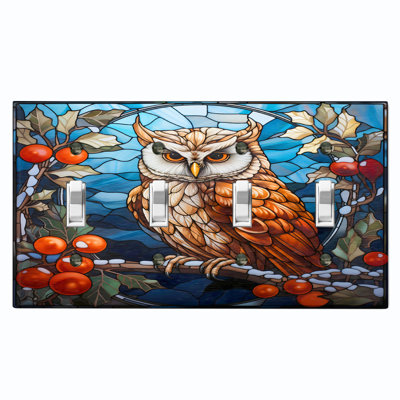 Nature Themed 4 - Gang Toggle Light Switch Standard Wall Plate