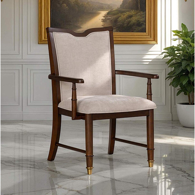 Chaise avec accoudoirs transitionnels l 24,4 po (2 / RTC), cerisier foncé
