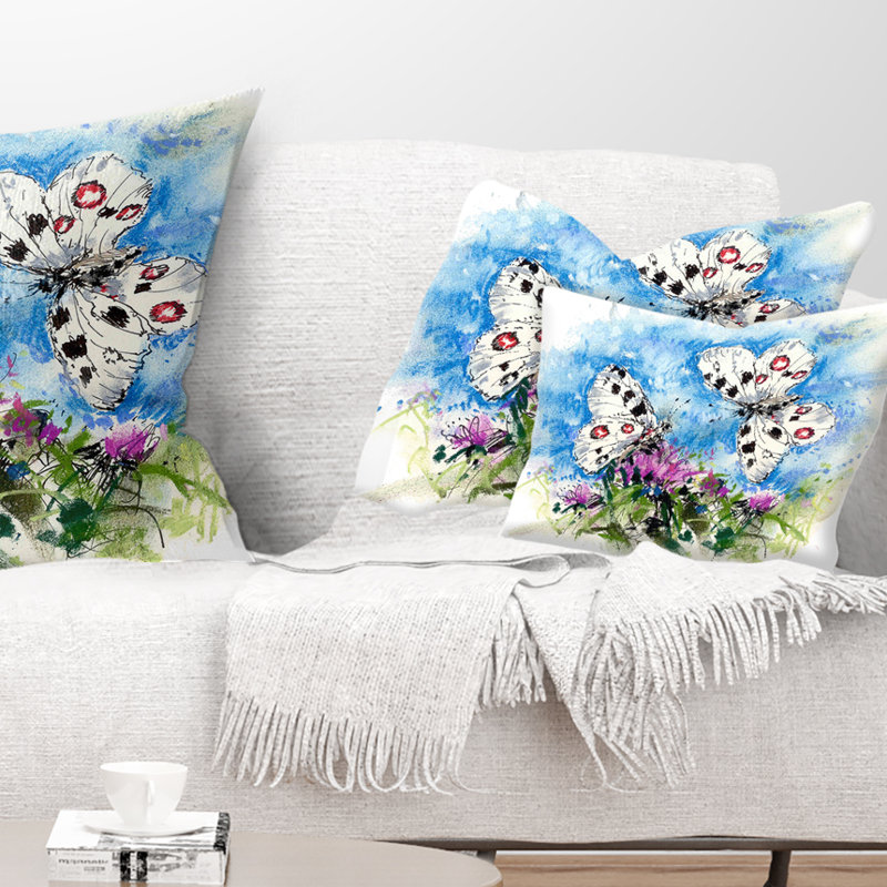 Coussin lombaire floral apollo papillons