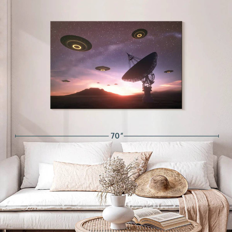 Kelan Alien Spaceships, 30" H x 45" W