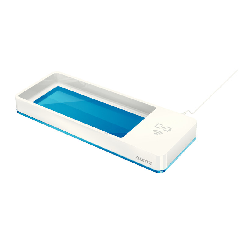 Plastic Desk Organiser, White/Blue