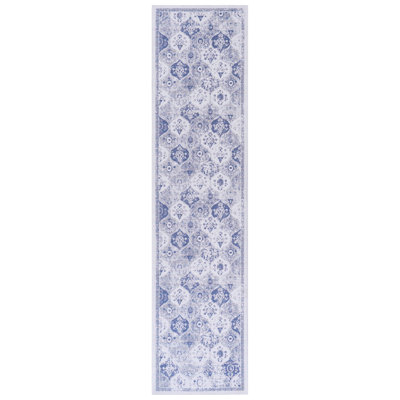 2'6''X10' Blue Washable Rug Pad Blanket Cover Mat, Low-Pile, Non-Slip, Non-Shedding, Foldable, Great For Living Room, Bedroom, Kitchen, Dining & Pet Floor Covering Suitable