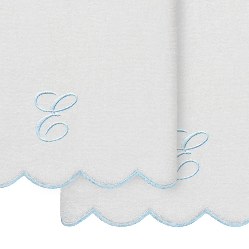  Ensemble de serviettes de bain personnalisables 100% coton turque ADORNIA 2PC, E, Serviette de bain - paquet de 2