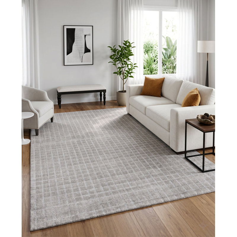 Marut Drop Hand Loomed Geometric Area Rug in Fendi, Rectangle 5' x 8'