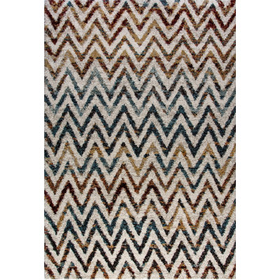 Tapis multicolore à poils longs Brock