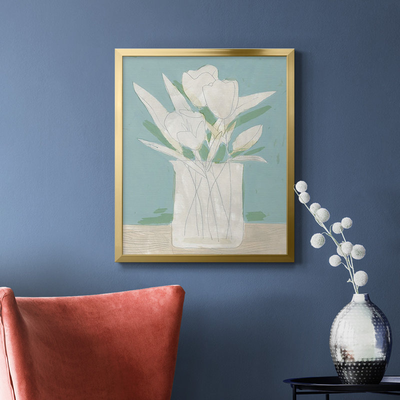 Toile encadrée haut de gamme Muyed Spring Arrangement II - prête à être accrochée, Or, H 24 po x l 20 po