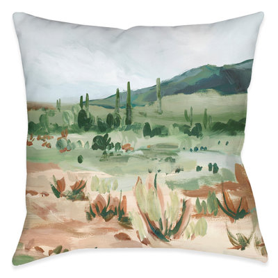 Cactus Field Floral Reversible Throw Pillow