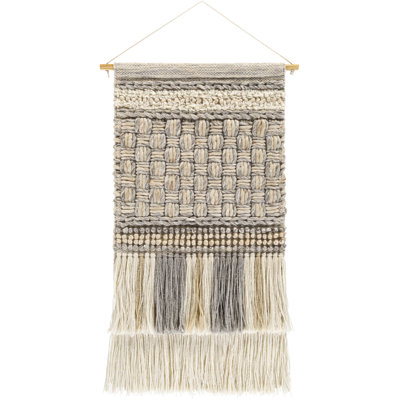 Leigha 32" H Hand-Woven Wool Wall Hanging